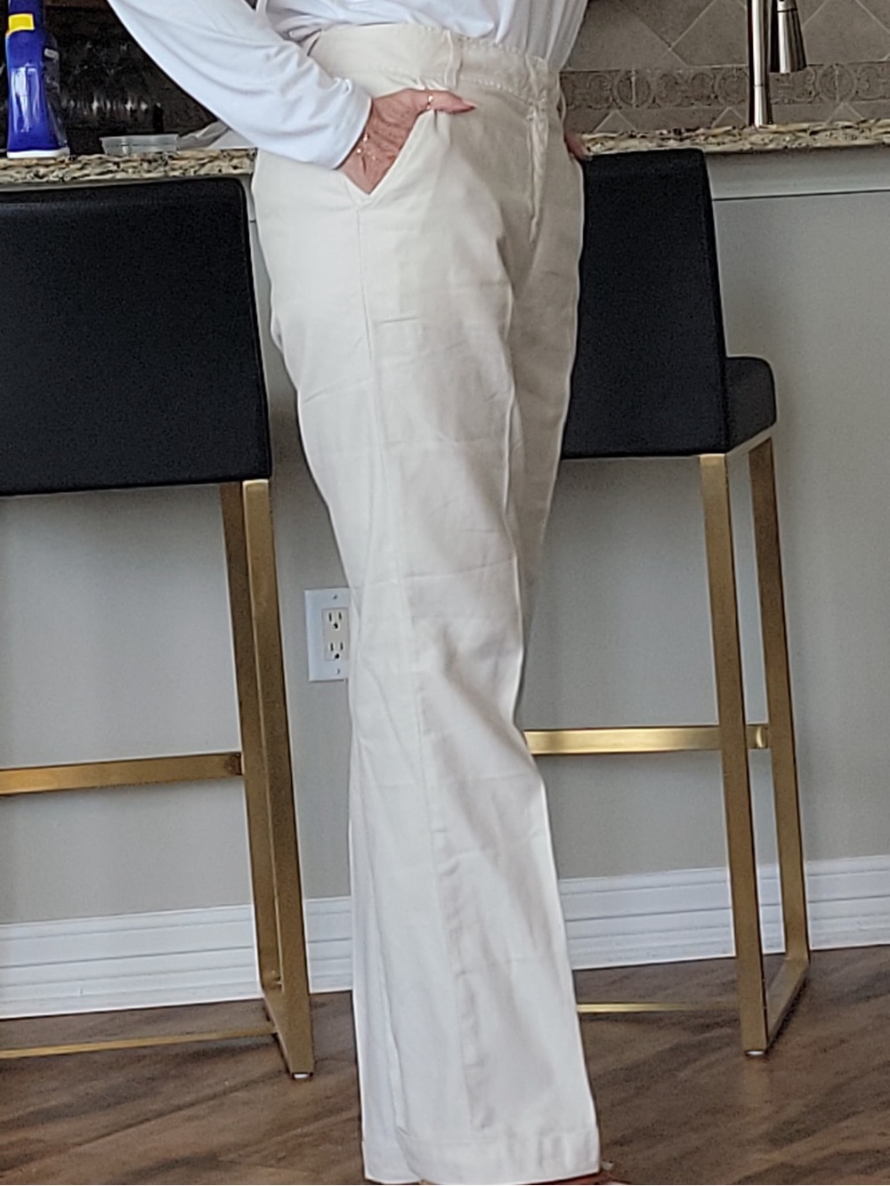 Sundance Off-White Wide Leg Trousers